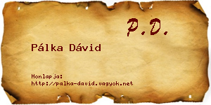 Pálka Dávid névjegykártya